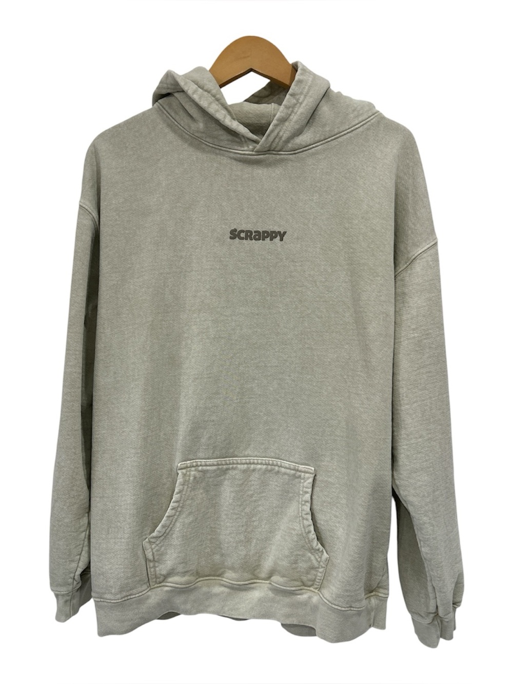 Scrappy Garment Dyed Hoodie Oversized French Terry 100% Cotton Puff Logo - XL